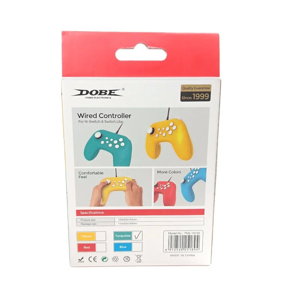 Dobe Wired Controller For N-Switch & Switch Lite 1.8 m Turquoise Nintendo Joypad